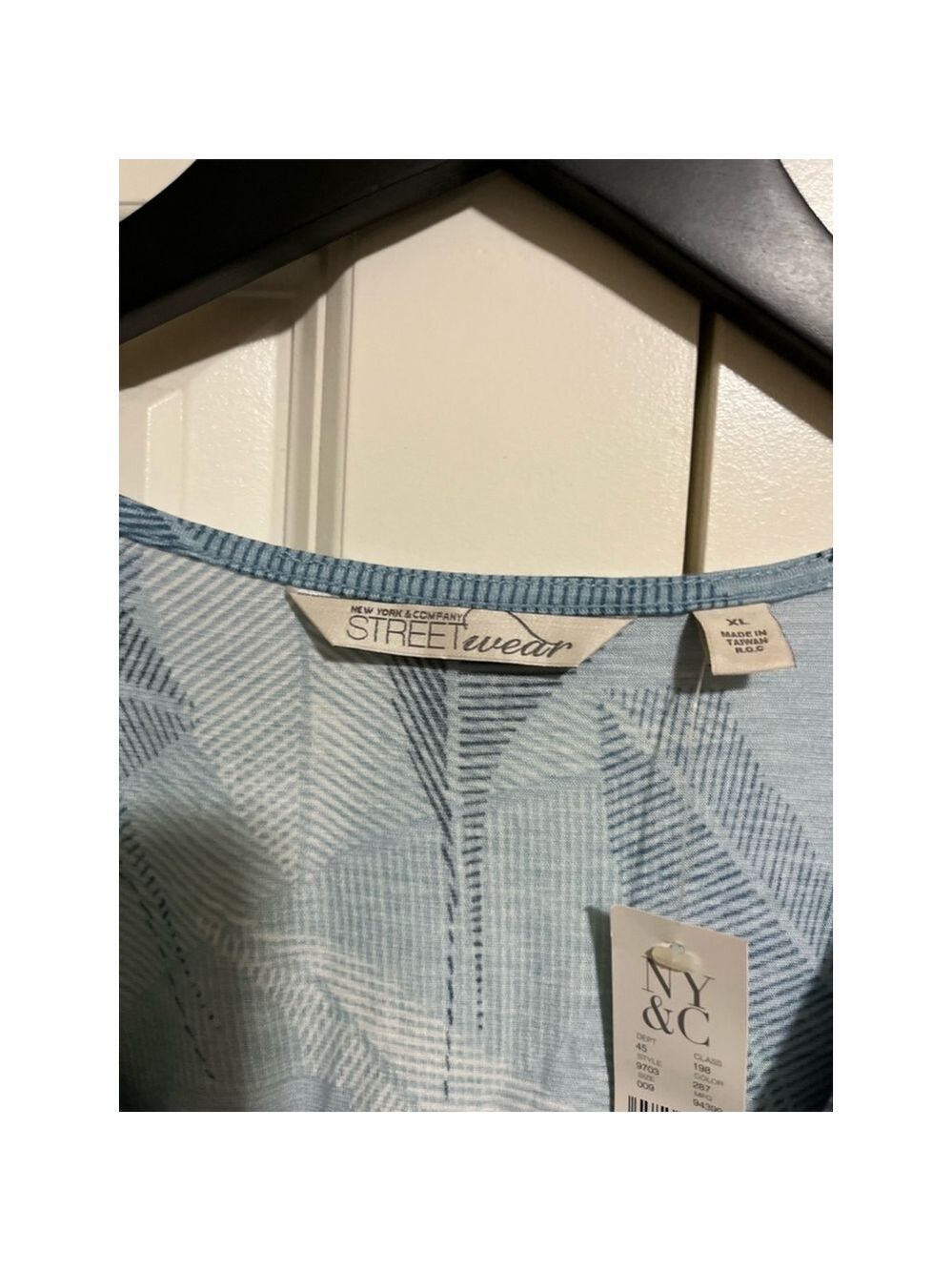 New York & Company Blue Leaf Print Dress XL - Picture 4 of 5